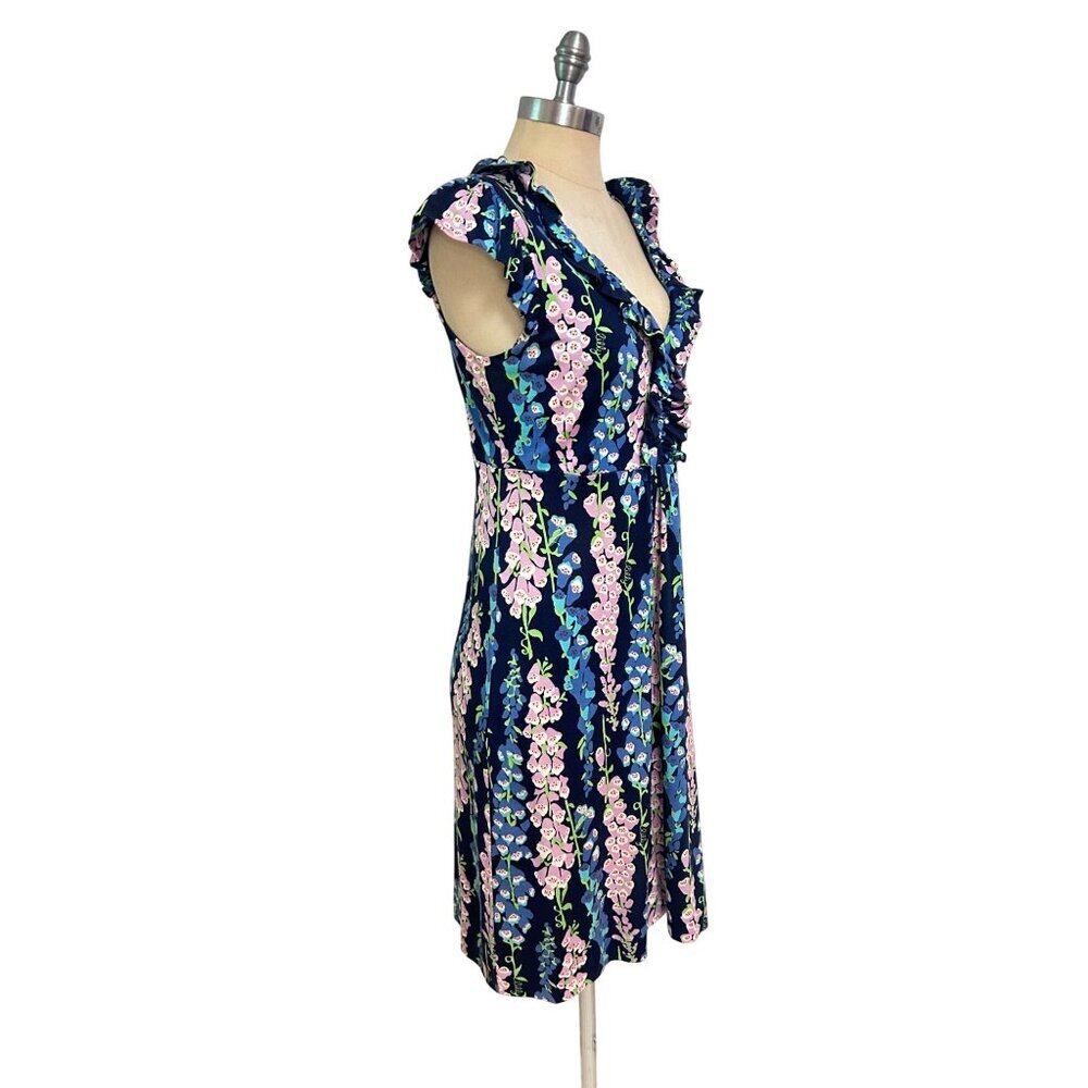 Lilly Pulitzer Dress Silk Blend Clare Floral Foxy Print Medium - Picture 3 of 6